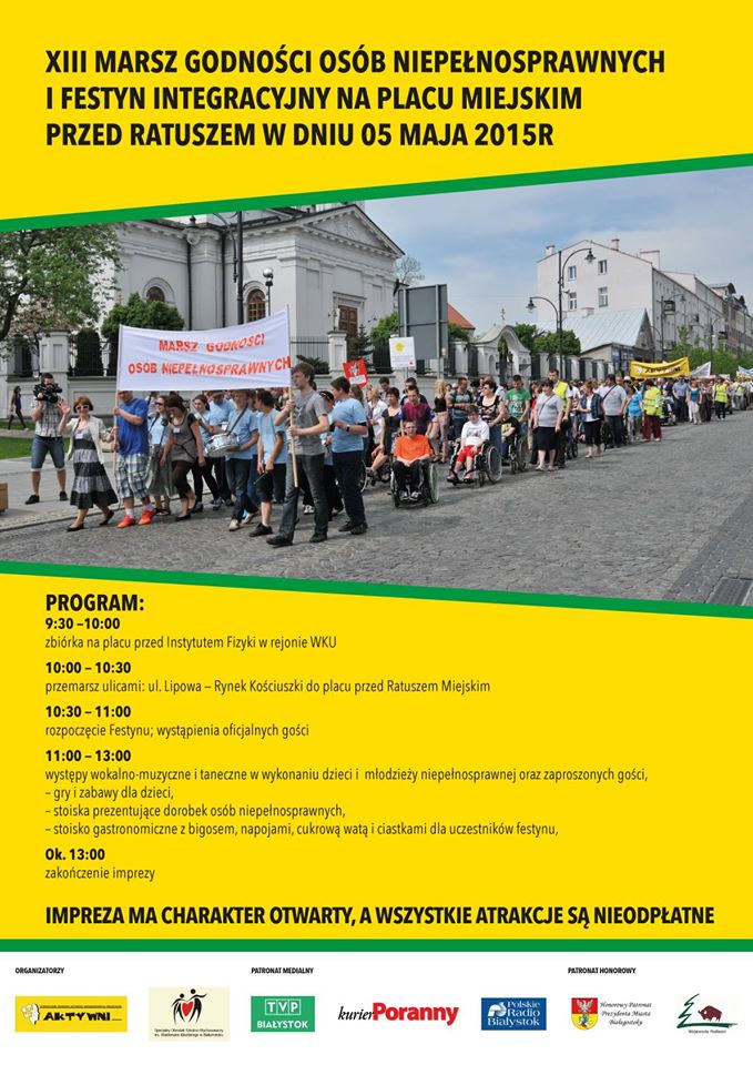 XIII Marsz Godności Osób Niepełnosprawnych - plakat